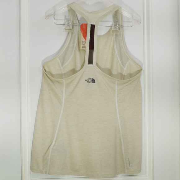 North Face Beyond The Wall Tank Top Women Large New T Back Mesh Neutral Gym Run - Picture 3 of 8
